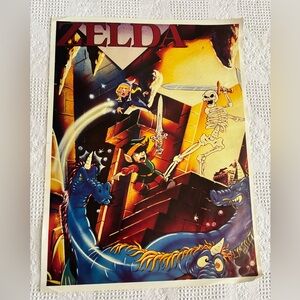 Vintage 1989 Legend of Zelda Poster RARE 17x23 Nintendo